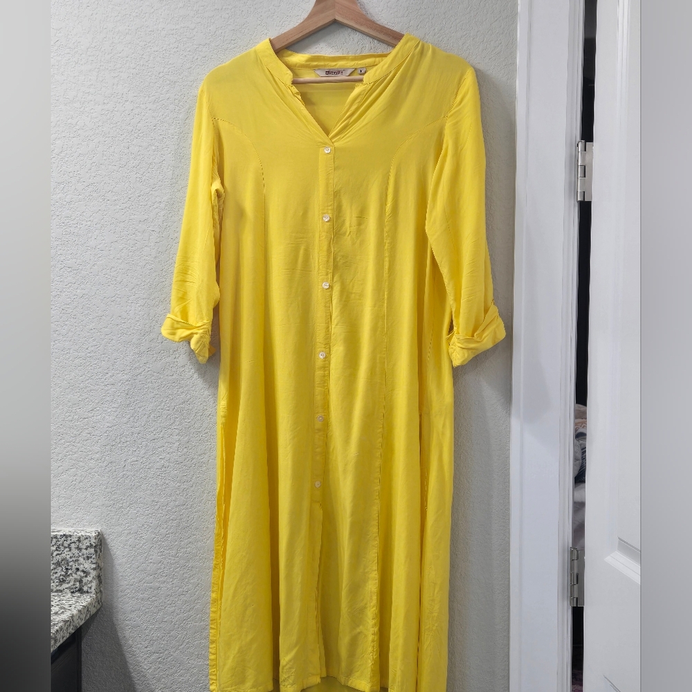 Bright Yellow Button-Up Dress